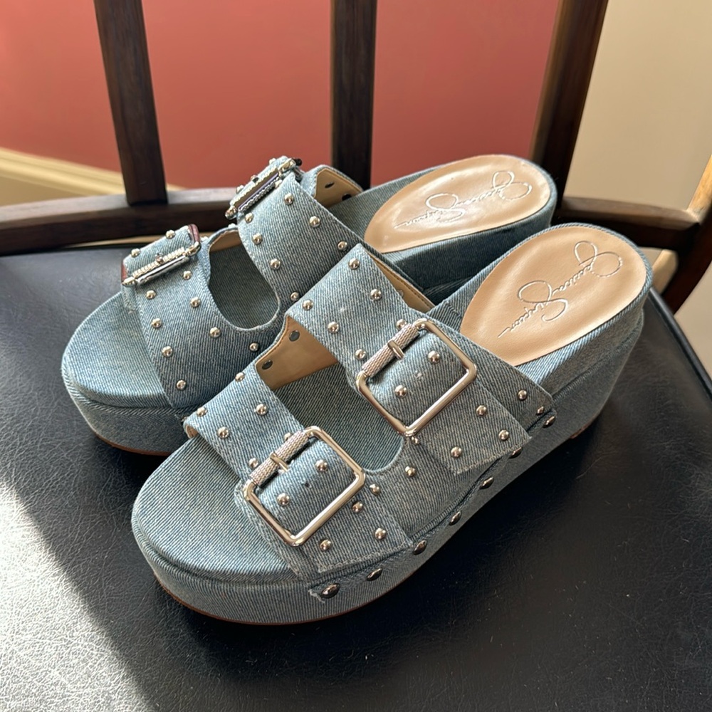 Jessica Simpson Jean studded platform sandals